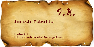 Imrich Mabella névjegykártya
